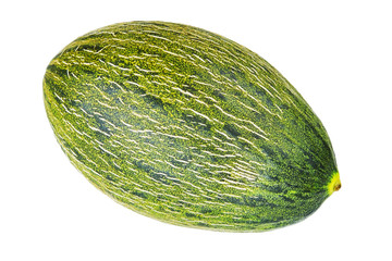 Tropical fruit, green melon. On a white background.