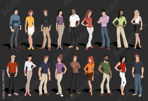 Group of cartoon business people