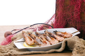 Poster - roasted prawns - gamberoni arrosto