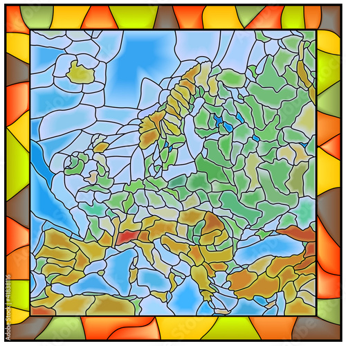 Naklejka - mata magnetyczna na lodówkę Vector illustration map of Europe.