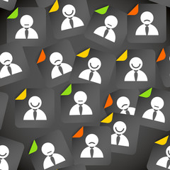 Poster - Abstract crowd of social media account avatars. Seamless backgro