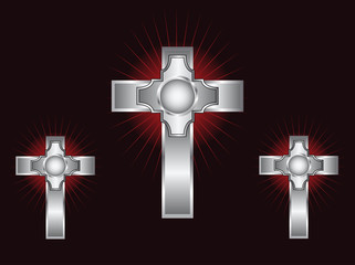 Wall Mural - Three Silver Crosses