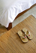 © 2nix - slippers and part of blanket, hospitality concept