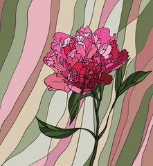 Aufkleber - peony stained glass window