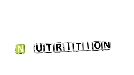 Poster - 3D Nutrition Health Diet Crossword on white background