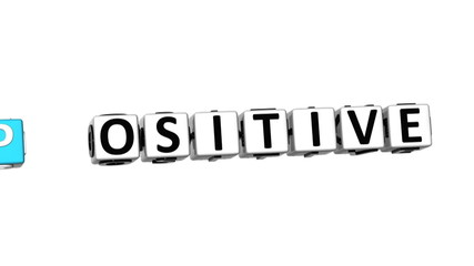 Poster - 3D Think Positive Crossword on white background