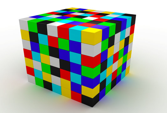 the color isolated cubes