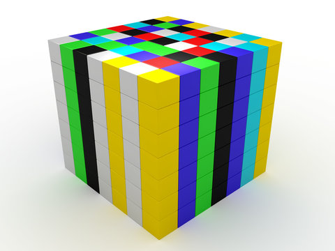 the color isolated cubes