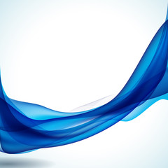 Wall Mural - Abstract illustration. Blue wave background.