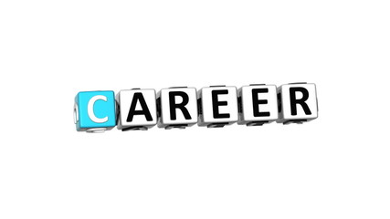 Poster - 3D Start Career Crossword on white background