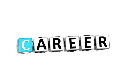 Poster - 3D Idea Career Crossword on white background