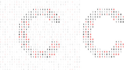 Letter C, alphabet from binary code