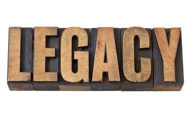 Wall Mural - legacy word in vintage wood type
