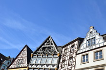 Houses' Details Market Square Of Cochem (Germany)