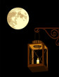Lantern and moon in the night