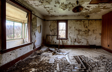 Wall Mural - Interior abandoned house prairie