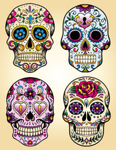 Day Of The Dead Vector Illustration Set