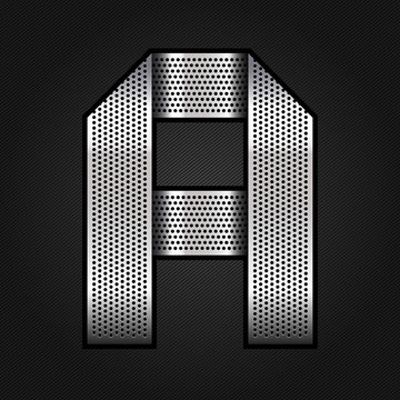 Letter metal chrome ribbon - A