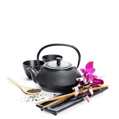 Poster - Tea pot and chopsticks