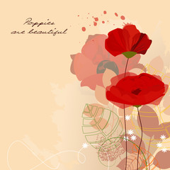 Poster - Vector flowers in retro style