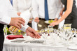 Business buffet lunch caterer serve wine appetizer