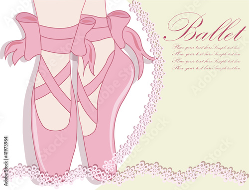 Obraz w ramie Ballet shoes, Vector illustration