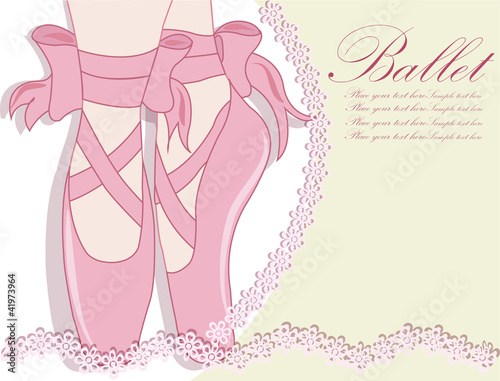 Naklejka dekoracyjna Ballet shoes, Vector illustration