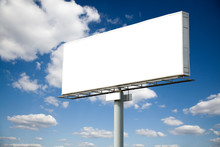 Blank Billboard On Blue Sky