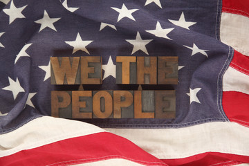 Wall Mural - American flag with the words We the people