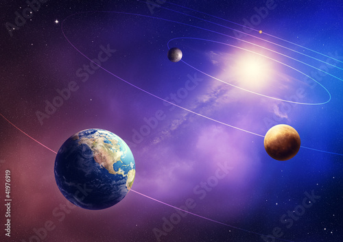 Naklejka dekoracyjna Inner solar system planets