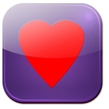 App Symbol Herz Nahaufnahme