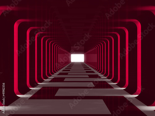 Naklejka - mata magnetyczna na lodówkę Red tunnel