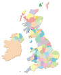 A map of the United Kingdom containing all the counties