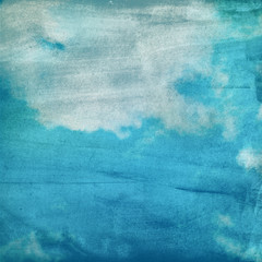 Sticker - clouds on a textured paper background