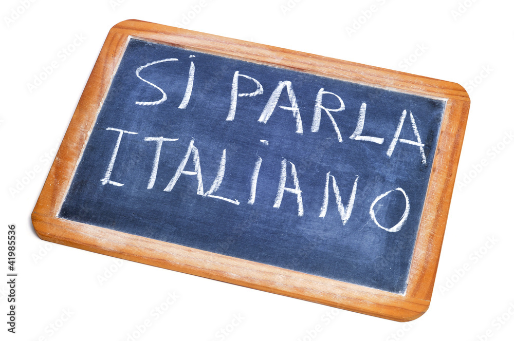 si parla italiano, italian is spoken - obrazy, fototapety, plakaty 