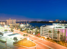 Night View Of Clearwater At Tampa Florida USA