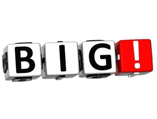 Poster - 3D Big Button Click Here Block Text