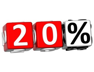 Poster - 3D 20 Percent Button Click Here Block Text