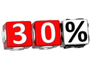 Poster - 3D 30 Percent Button Click Here Block Text