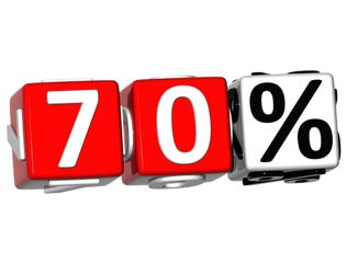 Poster - 3D 70 Percent Button Click Here Block Text