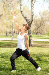 sport exercises in the park