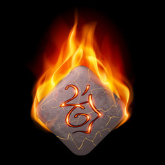 Wall Mural - Burning rune stone