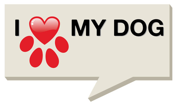 I love my dog with paw heart