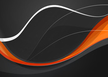 Dark Black Wavelike Background Kubby Orange 3
