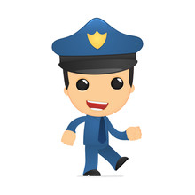 Funny Cartoon Policeman