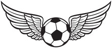 Football Ball With Wings Emblem