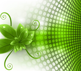 Poster - abstract nature leaf eco ecology shiny halftone vector