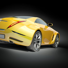 Yellow Sports Car. Non-branded Car Design.