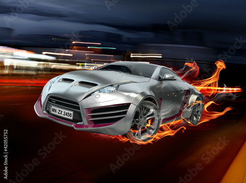 Plakat na zamówienie Sports car burnout