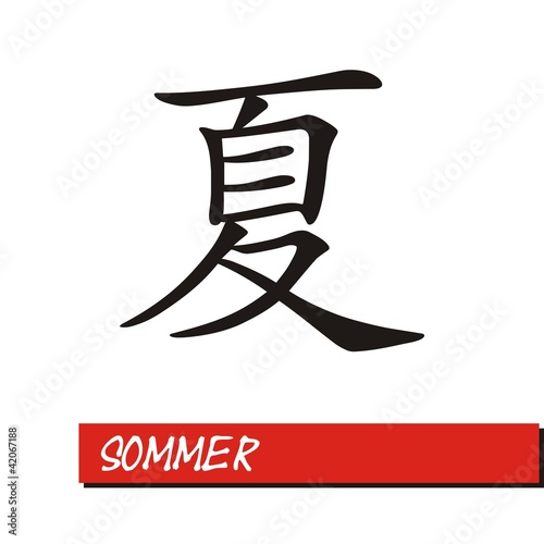 Foto Chinesisches Zeichen Printed Style - Sommer